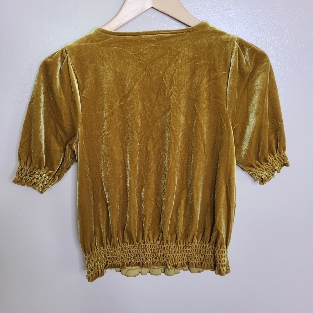 Madewell Velvet Smocked Crossover Top - Picture 10 of 11